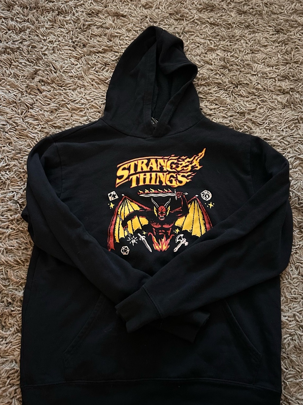 Stranger Things Black Graphic Pullover Hoodie